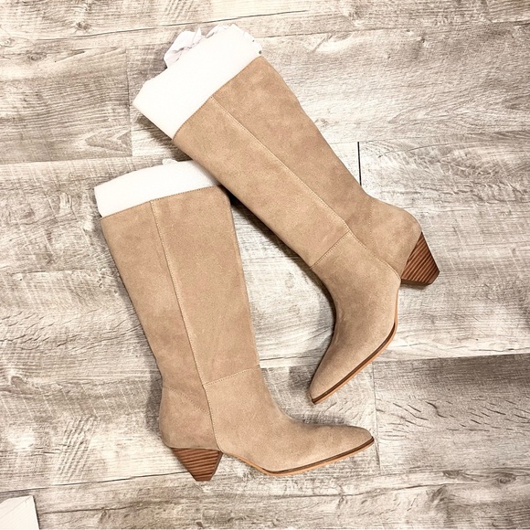 Lucky Brand Fukko Mid Calf Leather Suede Boots 8 - Picture 1 of 7